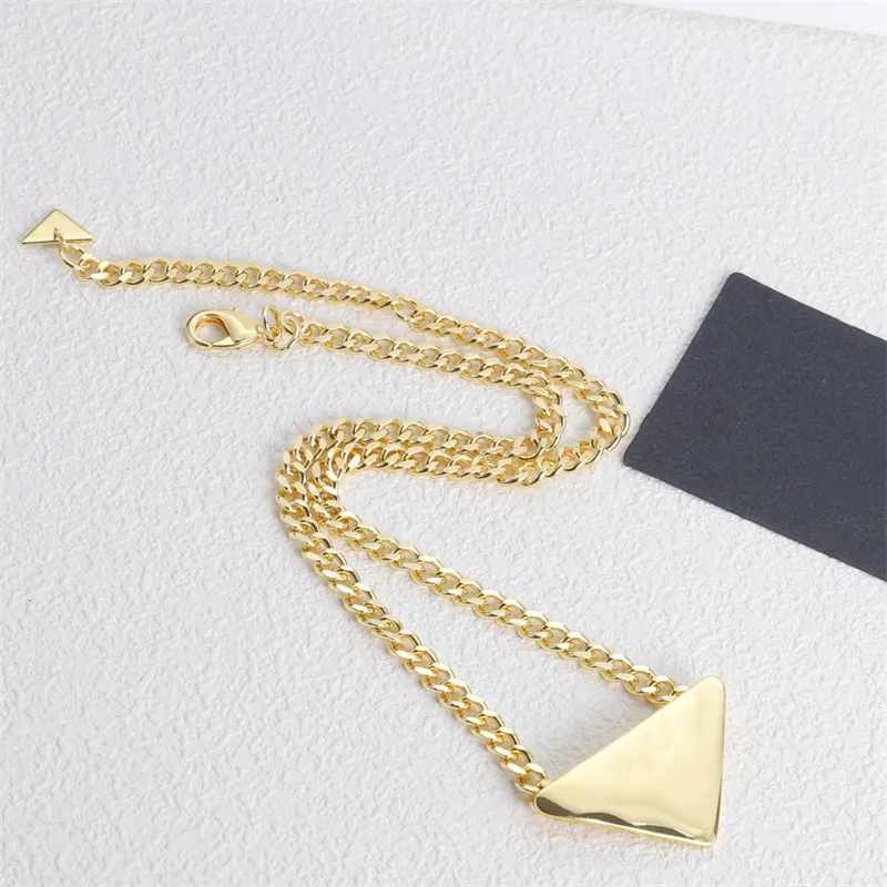 Gouden driehoek hanger ketting voor dames en heren trendy_voghion.com