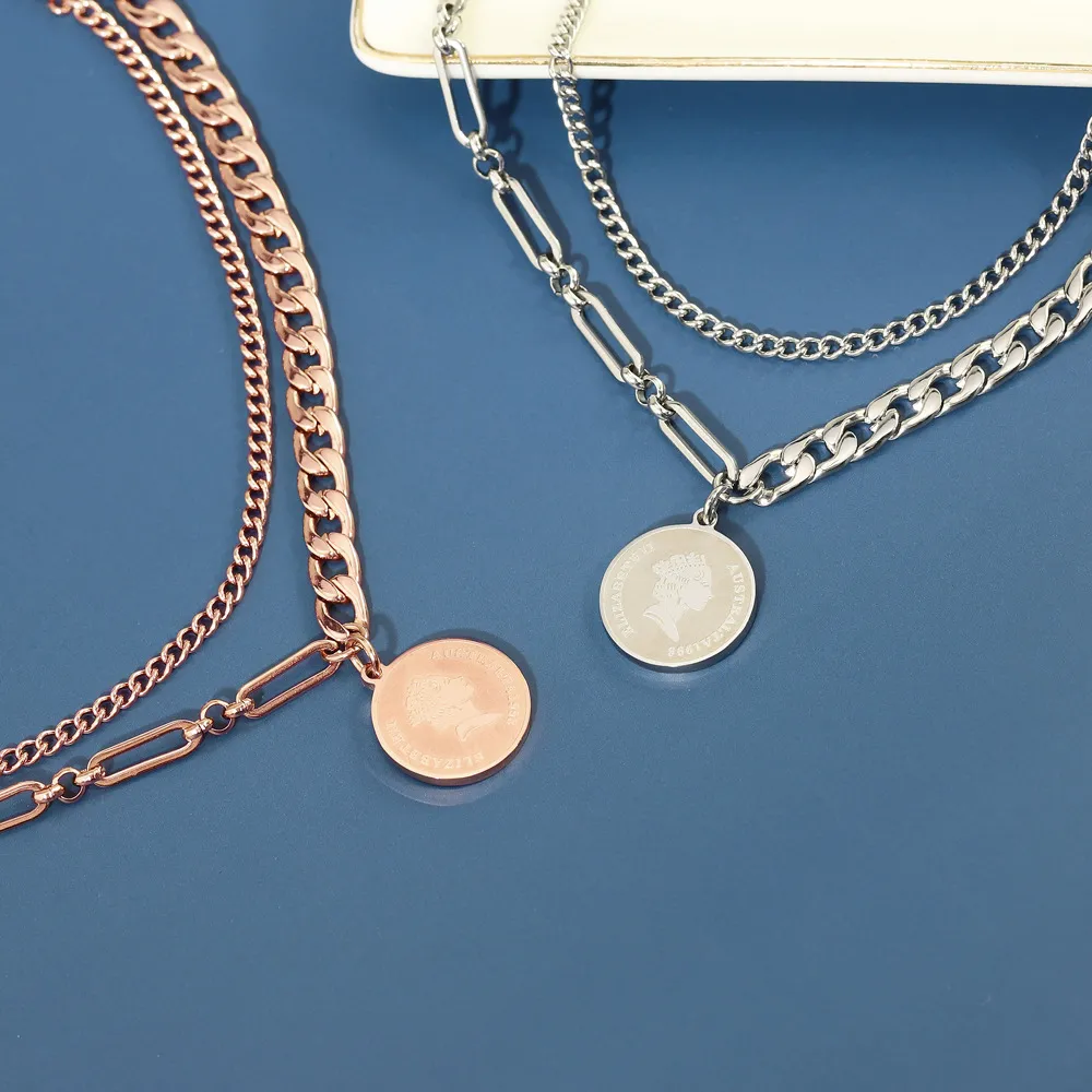 Anhänger Halsketten Mode süße Doppelschichten Anhänger Schlüsselbein Schmuck für Frauen in Ausverkauf Preis zeitlich begrenzt_voghion.com