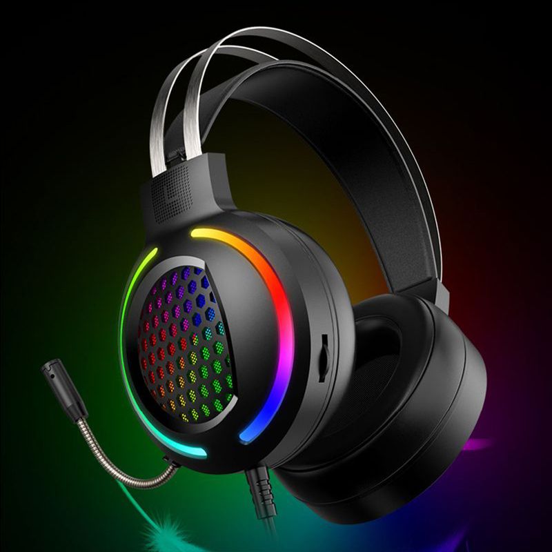 Xinweiqing M12 Illuminazione con riduzione del rumore 7.1 Cuffie da gioco con cuffia cablata USB con microfono per computer desktop_voghion.com