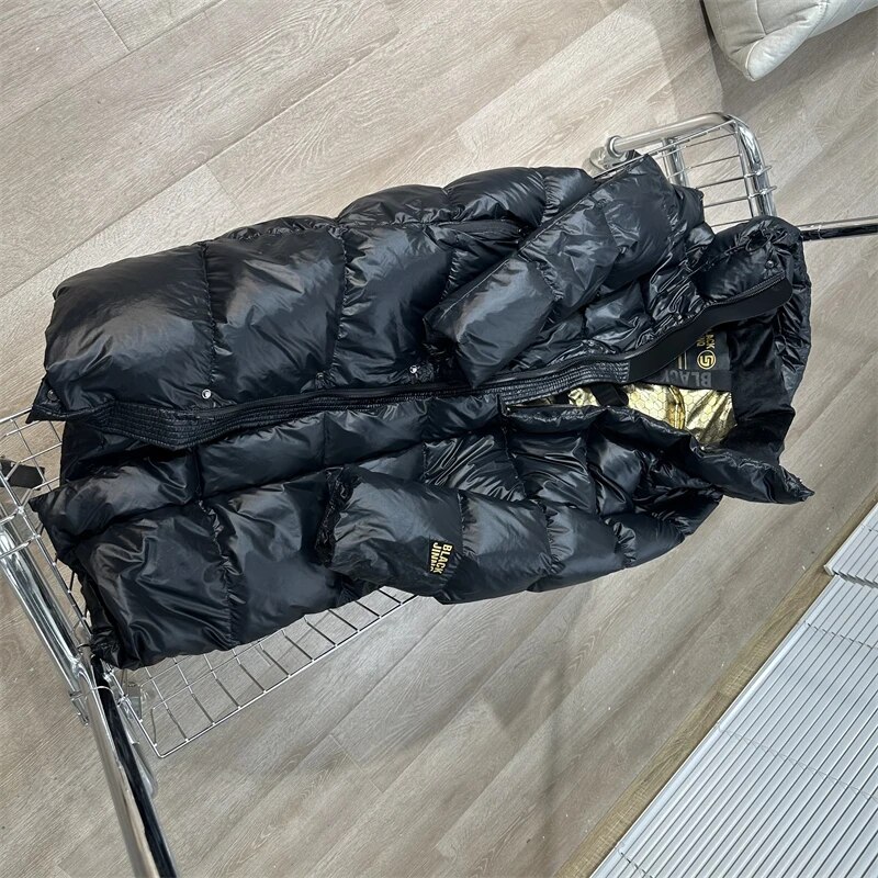 Anti-Saison Gold weiß neue mittellange Burst Winter Männer und Frauen Daunenjacke Flut schwarz_voghion.com