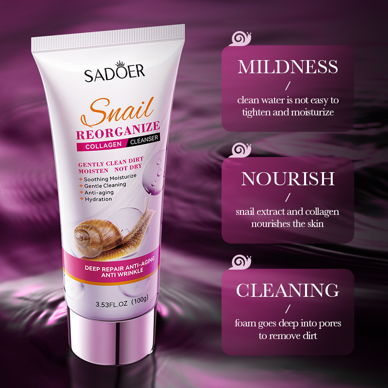 SADOER Snail Recombinant Collagen Facial Milm Cleanser_voghion.com