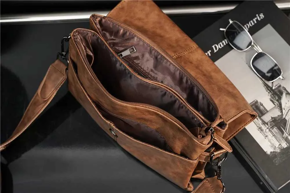 Messenger Bag For Men Large Capacity Single Shoulder Business Bag_voghion.com