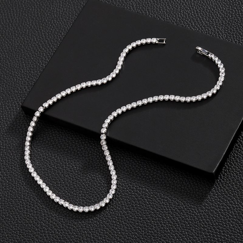 Personalizuota universali teniso grandinėlė su 4 mm cirkonio vėriniu, skirta vyriškam hiphopo nišai „TennisChain“_voghion.com