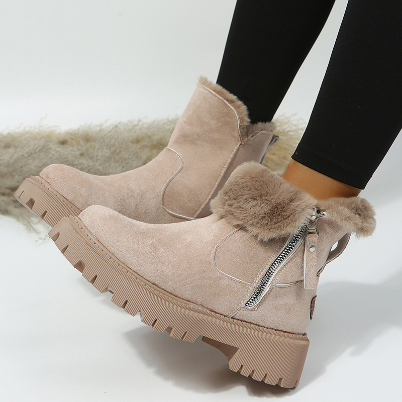 Chaussures pour femmes Bottes de neige pour femmes hiver nouvelles chaussures pour femmes en velours bottes chaudes chaussures en coton bottes pour femmes de grande taille