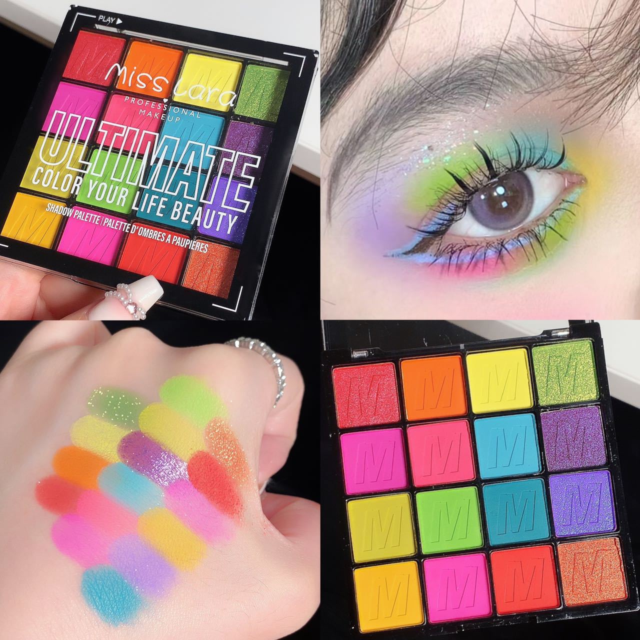 16 Colour Eyeshadow Palette Matte Pearl Glitter Waterproof Makeup_voghion.com