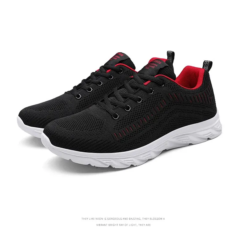 Zapatillas de deporte de punto con cordones para hombre y mujer, informales, atléticas, para correr, caminar, gimnasio, deportes al aire libre, transpirables_voghion.com