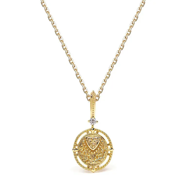 Collier porte-bonheur LAMOON pour femme en argent sterling avec pendentif mini totem plaqué or K, bijoux délicats faits à la main_voghion.com