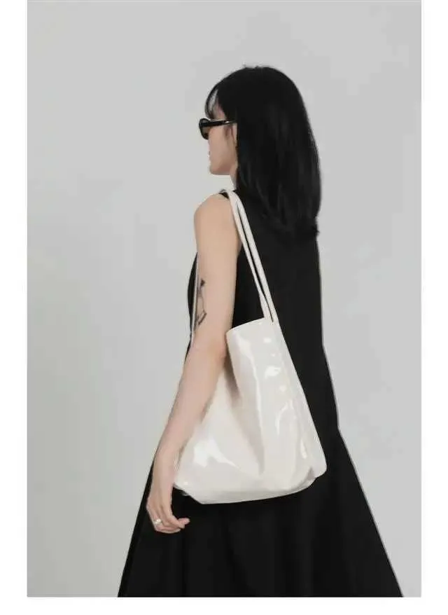 Sacs à bandoulière en cuir verni tendance pour femmes, sacs à main fourre-tout décontractés vintage pour femmes, grande capacité pour le shopping Ba241104_voghion.com