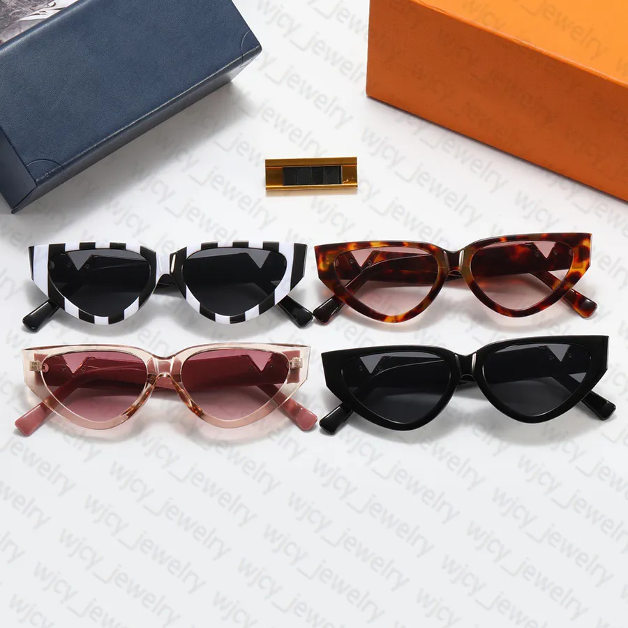 Summer Designer Sunglasses Beach Glasses Fashion Cat Eye Full Frame Letter Design for Man Woman 4 Color Good Quality_voghion.com