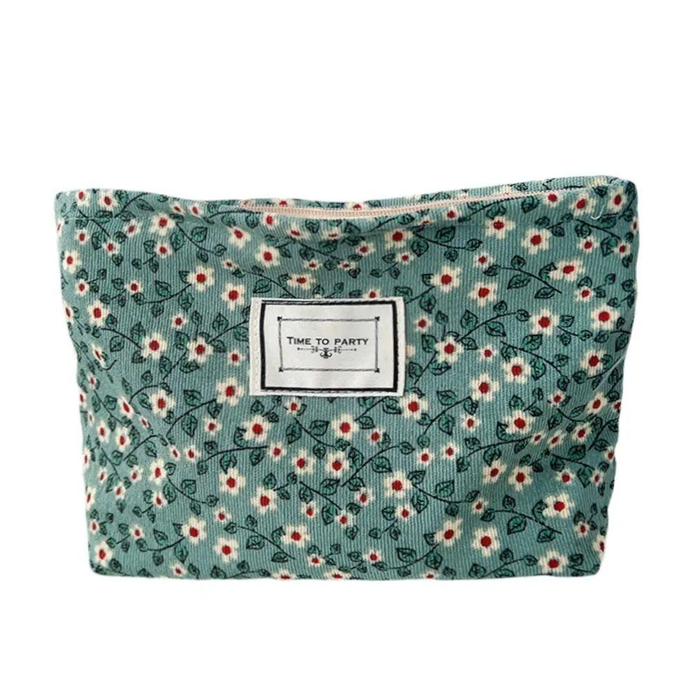 Trousse de toilette en jacquard floral, simple et tendance, grande capacité, idéale pour les voyages, les soins de la peau, les produits de toilette et le maquillage_voghion.com