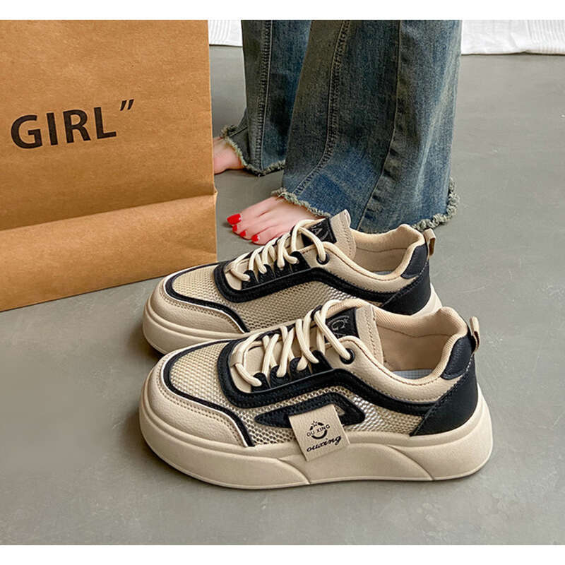 Scarpe casual bianche da studente da donna, modello Impression Wind Net Batch Hollow_voghion.com