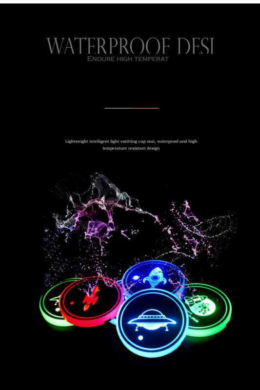 Coussin lumineux LED pour voiture Constellation Ciel étoilé Carte Arc-en-ciel Tasse Lumière d'ambiance intérieure de voiture_voghion.com