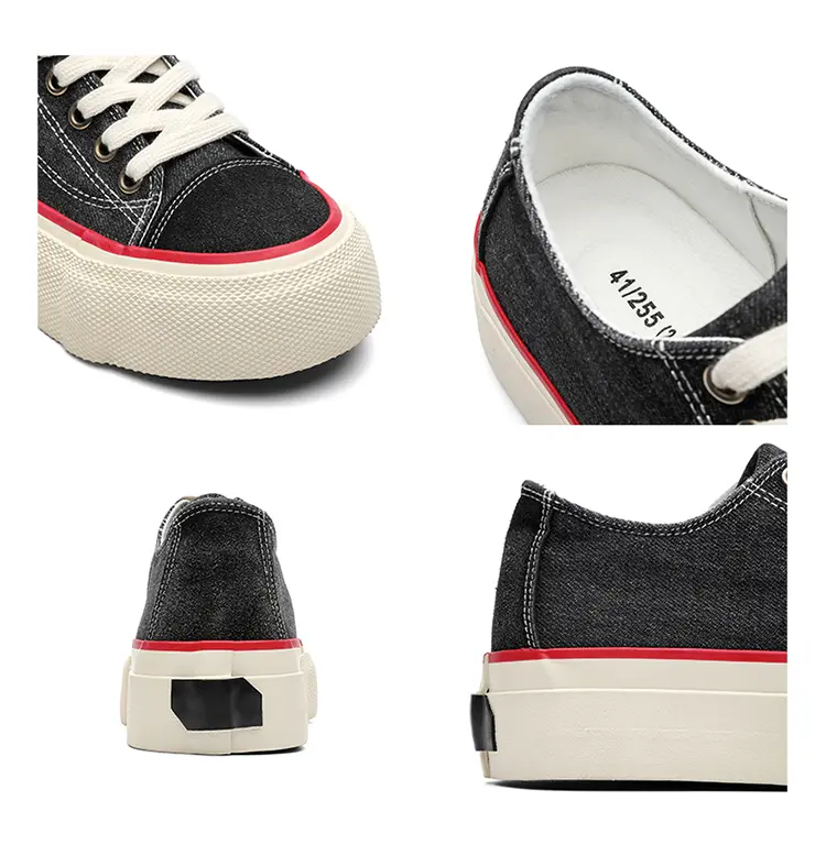 Canvas Shoes For Men, Casual Low Top Trainers With Thick Sole_voghion.com