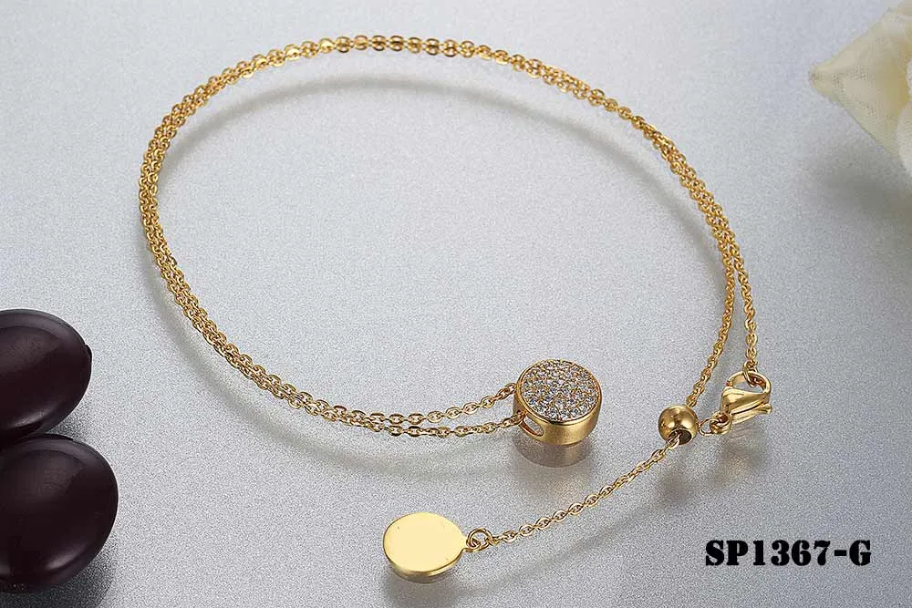 Pendant Necklace For Women Adjustable Copper Round Stone Jewelry_voghion.com
