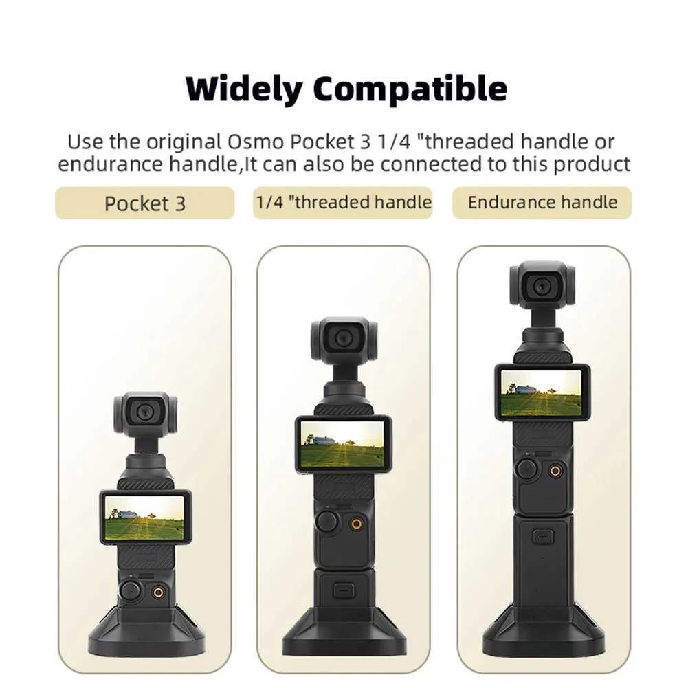Stabilisatorer Bordkamerafeste Bærbar Gimbal-stabilisator Håndholdt basestativ Brakett for direktestrømming til OSMO Pocket 3_voghion.com