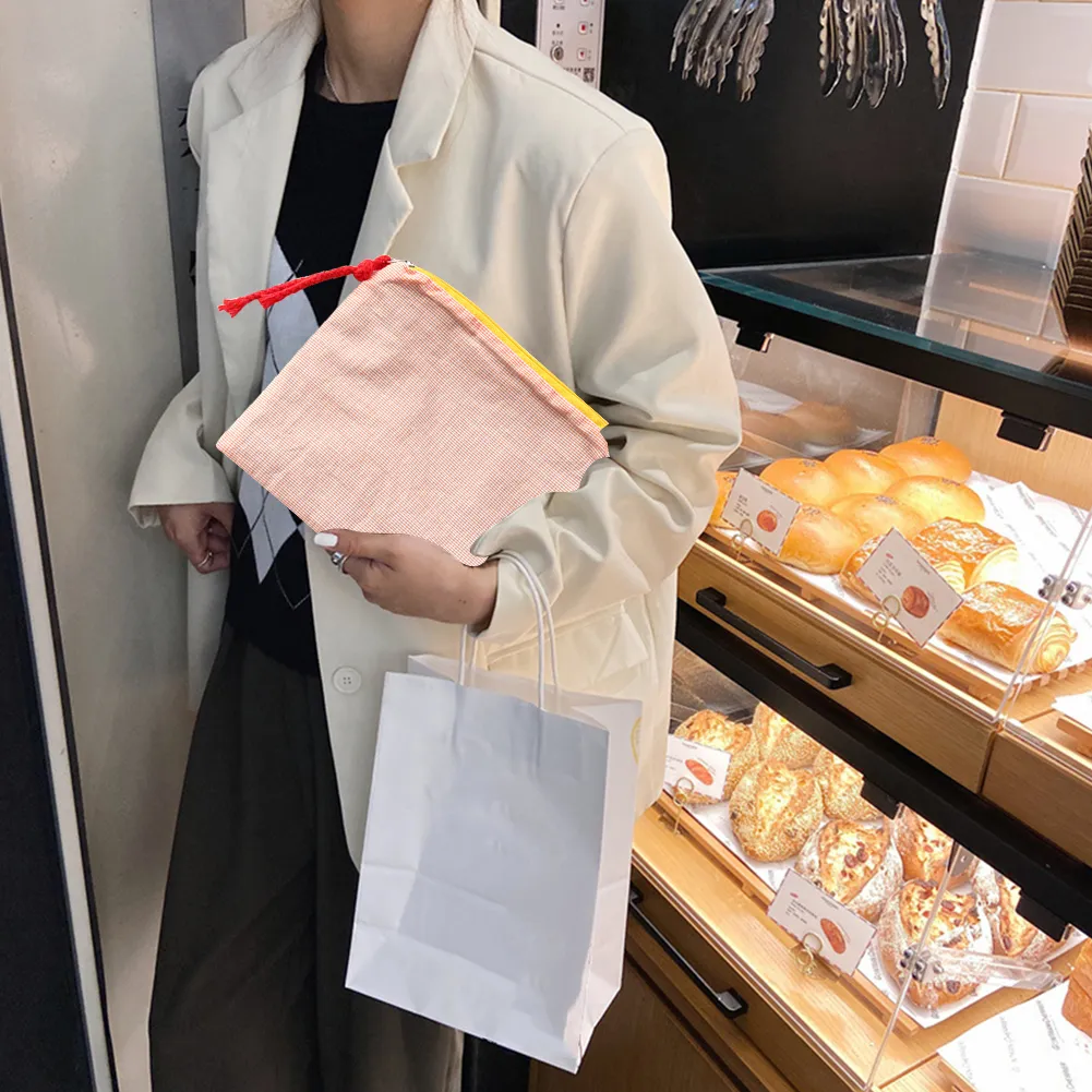 Mode Frauen Plaid Druck Kleine Kosmetik Baumwolle Stoff Make-Up Lagerung Taschen Japan Stil Zipper Kulturbeutel Waschen_voghion.com