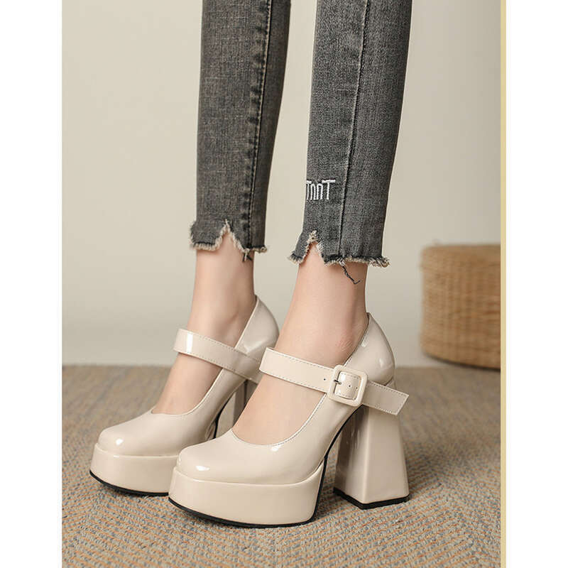 2023 Spring New Black Short Heel Women's High Heels_voghion.com