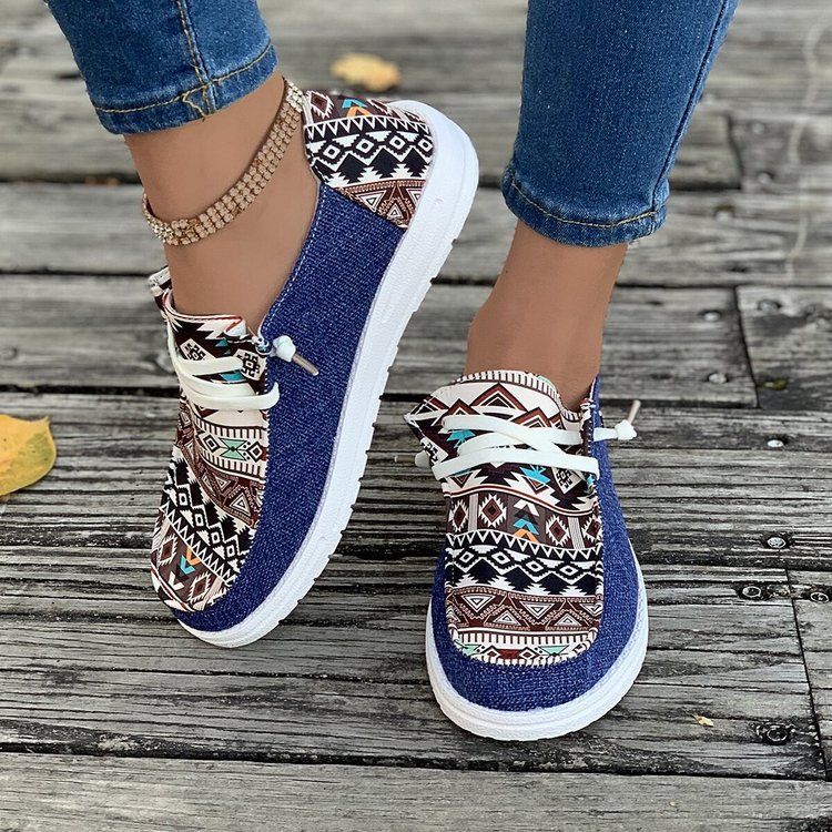 2025 Large Ethnic Style Seri Flat Bottom Casual Women's Spring And Autumn New Breathable Soft Sole Lazy Deep Mouth_voghion.com