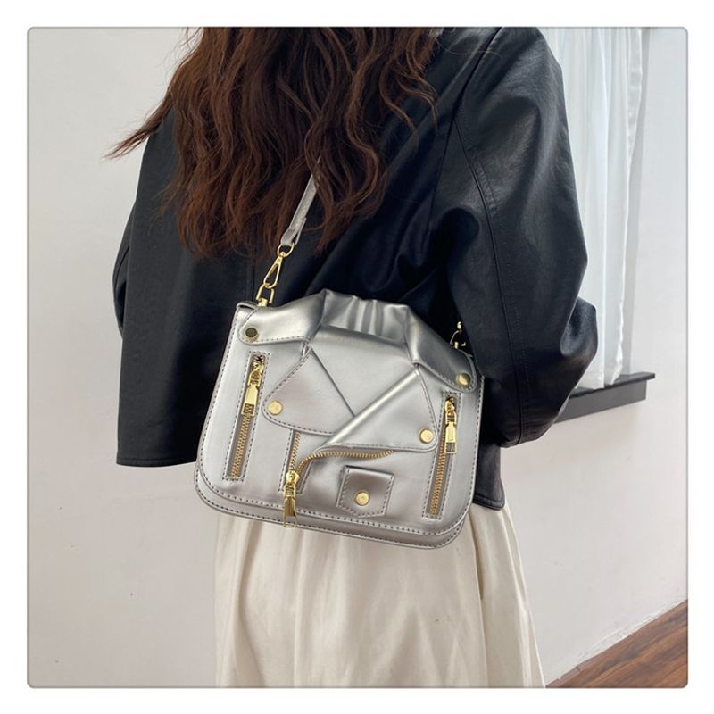 2024 Neue modische personalisierte Tasche für Damen Nischenmode-Design Jacke Reißverschluss Coole Umhängetasche mit_voghion.com