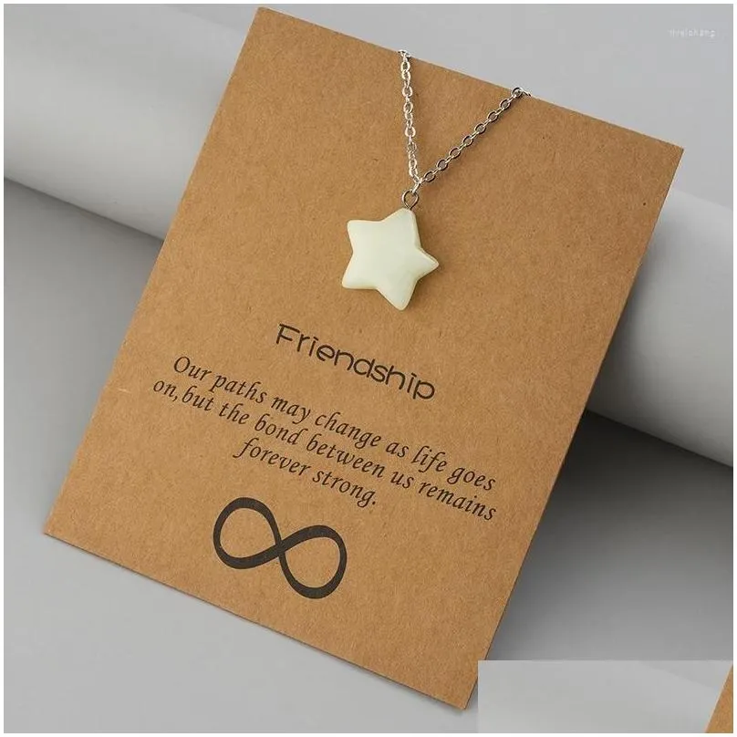 Colares com pingentes Simples Contas Luminosas Colar Noite Brilhante Estrela Redonda Coração Brilham No Escuro Para Homens Mulheres Dia Das Bruxas_voghion.com