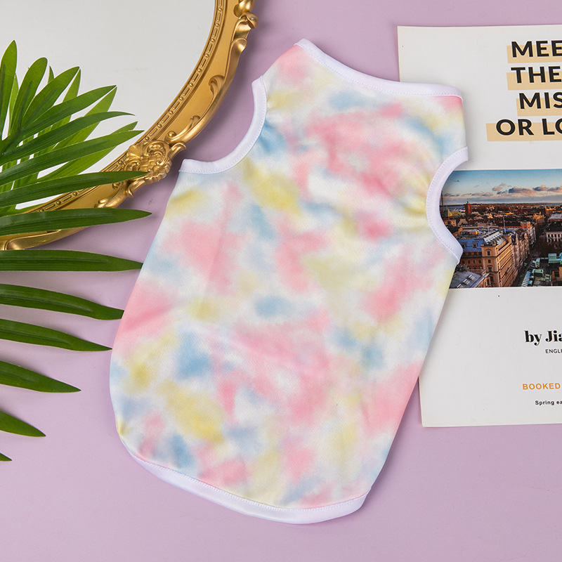 Haustierkleidung Teddy Golden Retriever Cartoon Weste für kleine mittelgroße Hunde und Katzen Sommeroutfit Hundekleidung_voghion.com