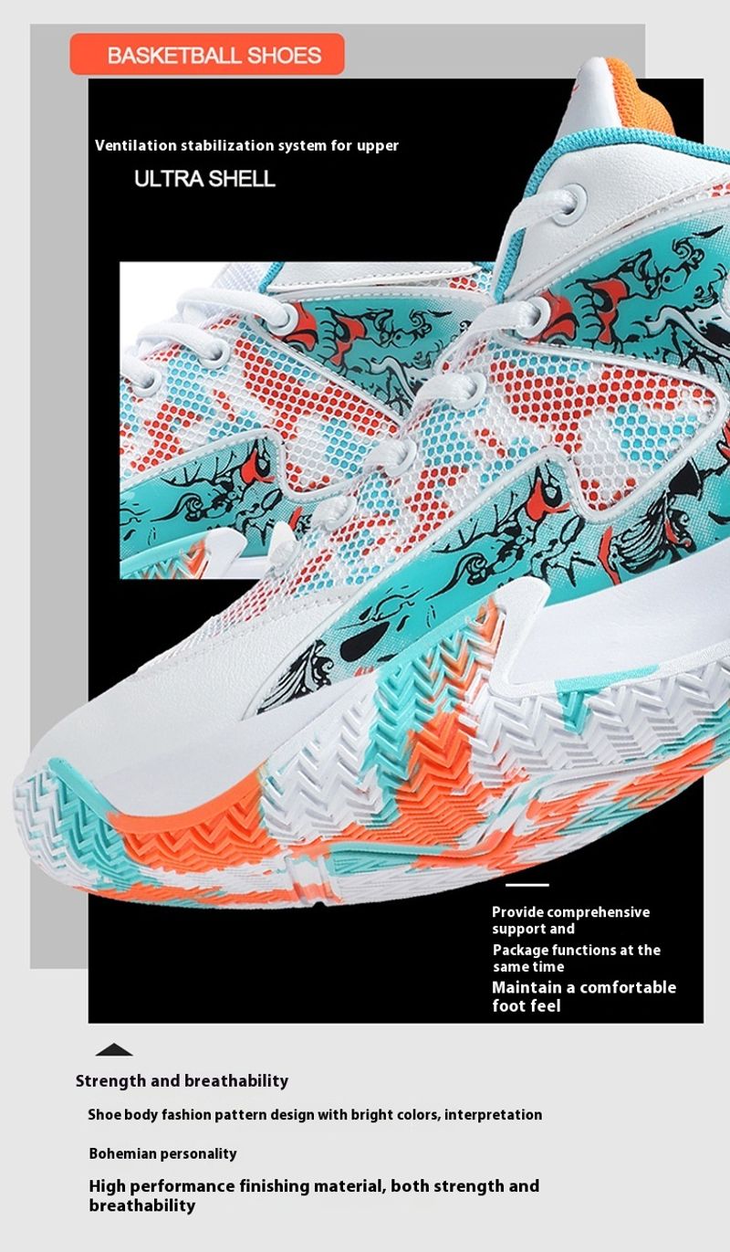 Leichte, atmungsaktive, bequeme Basketballschuhe für Sportstudenten mit Dämpfung und Rückprall_voghion.com
