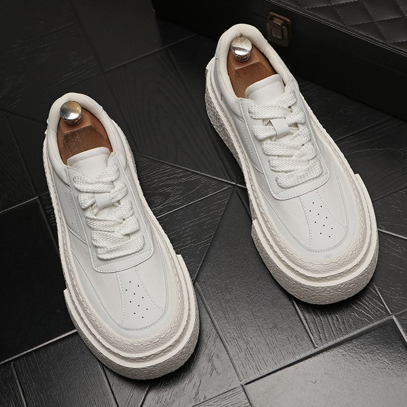 Kleine männer low cut, dicke sohle und hohe höhe versione coreana vielseitig, weiß lässig, jugend atmungsaktive_voghion.com