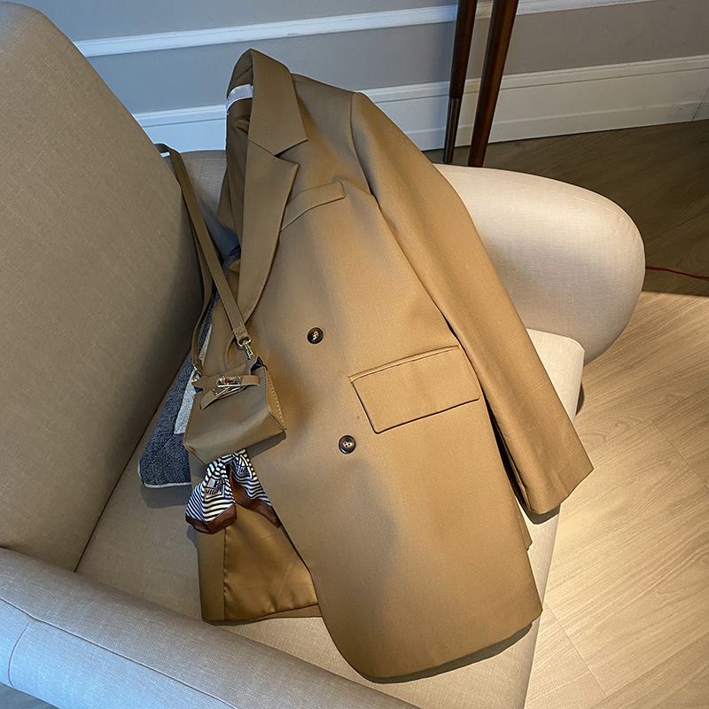 Women's Clothing 2023 Spring and Autumn New Brown Profile Women Loose Style Casual Suit Jacket Trend_voghion.com