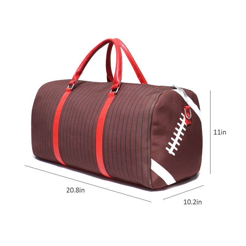 Rugby-Gepäcktasche maior Kapazität, modische tragbare Sport-Fiesstasche, Reisetasche mit gestreiftem Canvas-Druck_voghion.com