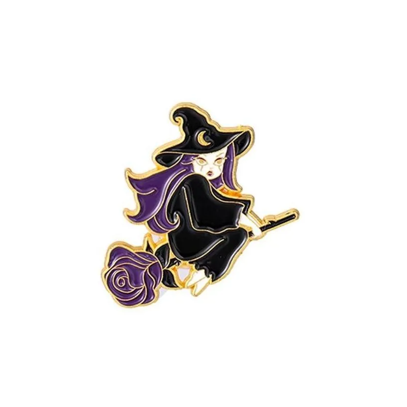 Funny Magic Potion Hat Enamel Pins Vintage Witch Badge Jewelry_voghion.com