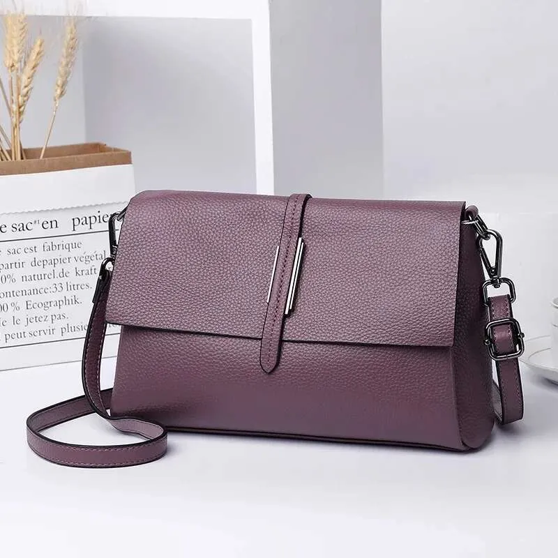 New Arliwwi Designer Real Cow Leather Lady's Flap Messenger Bags Soft Genuine Cowhide Functional Shoulder Handbags_voghion.com