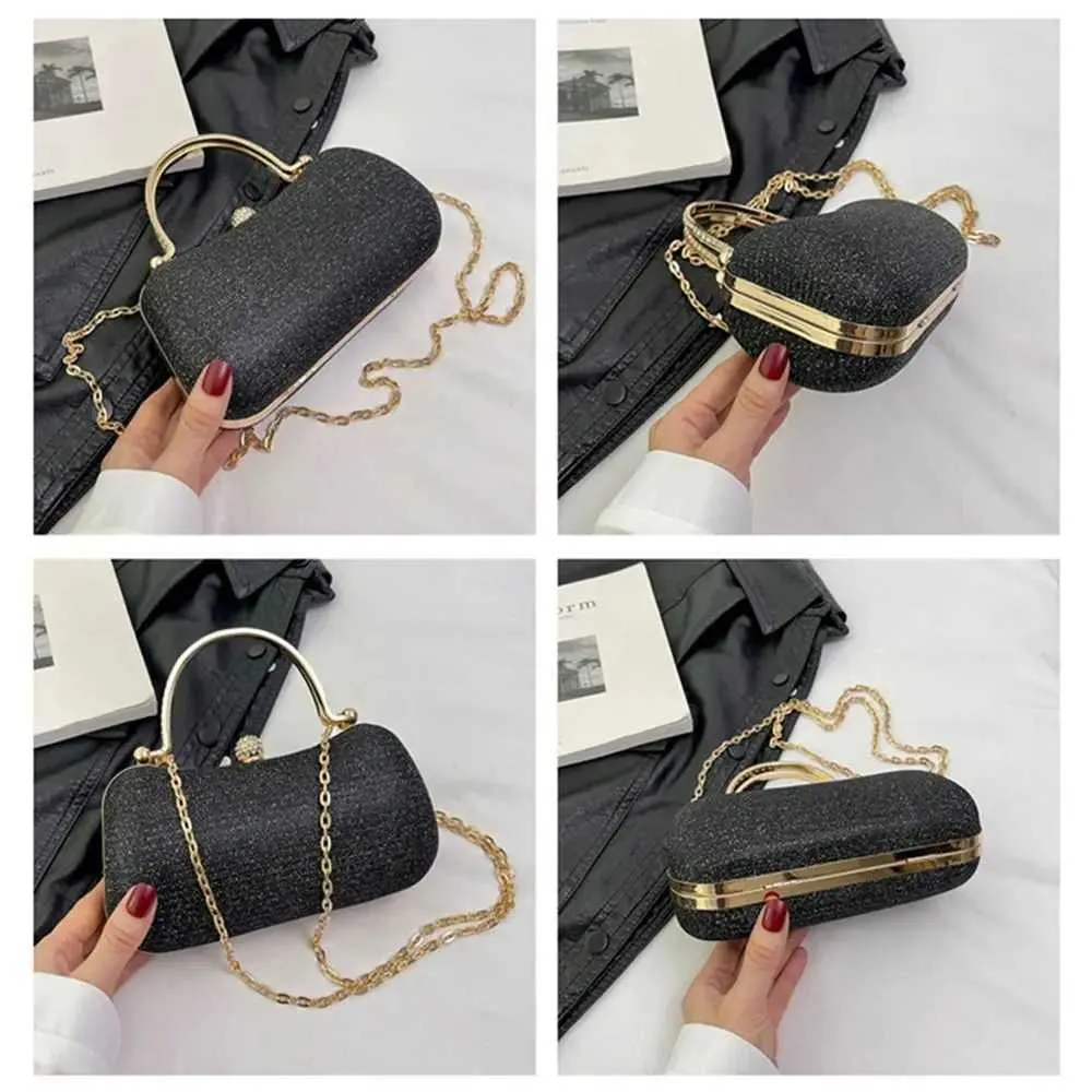 Sac à main de soirée Flash pour femme avec poignée supérieure en métal et bandoulière carrée, sac à chaîne Y241019_voghion.com