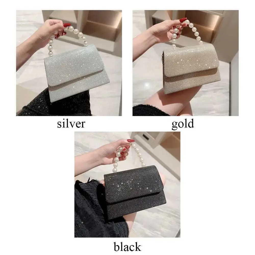 Parelketting schouder portemonnee goud glanzende zijden avondtas elegante en modieuze bolvormige clutch dames handtas Y241019_voghion.com
