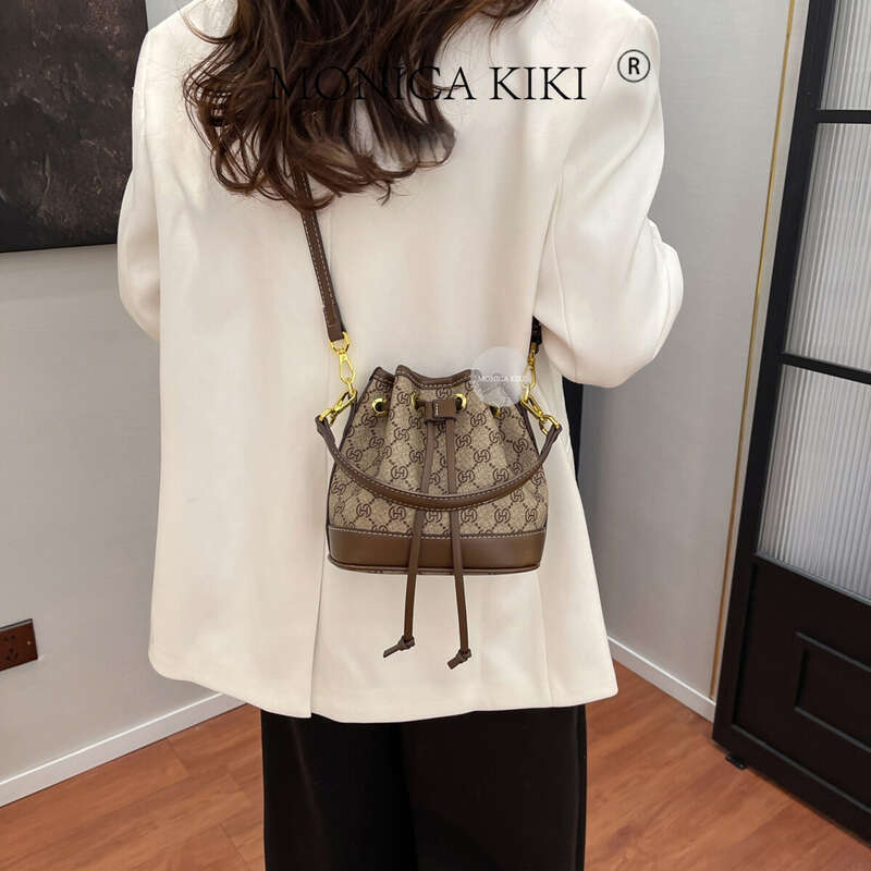 Borse a secchiello in pelle e borse a tracolla con coulisse per donna, borse tote e hobo medie con 2 tracolle_voghion.com