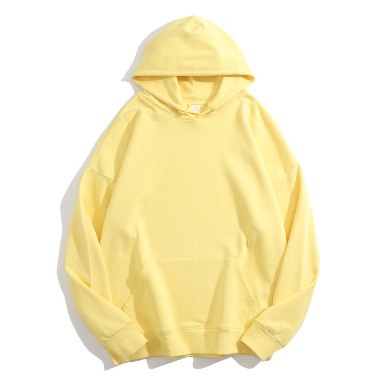 Frühling und Herbst 380G Große Woll Hoop Paar Familie Stil Einfarbig Schulter Hoodie Druck_voghion.com