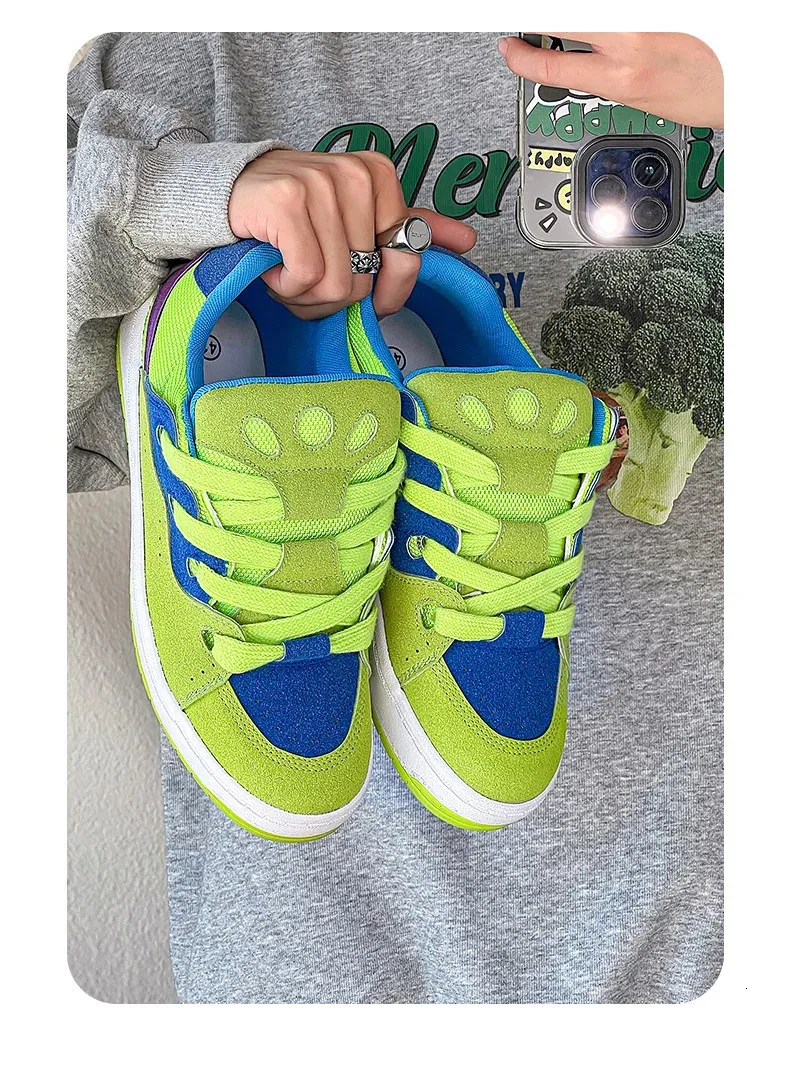 Sportowe męskie damskie szerokie podeszwy butów typu bread coupler unisex krótkie i grube buty sportowe hip-hop 41 42 241007_voghion.com