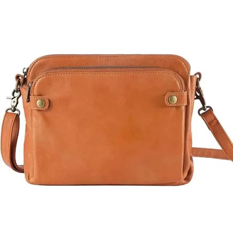Women’s Leather Crossbody Bag With Three Layers And Multi Pockets_voghion.com