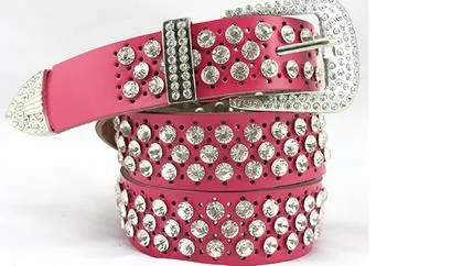 Rhinestone bälte för kvinnor i läder med kristaller midjebälte_voghion.com