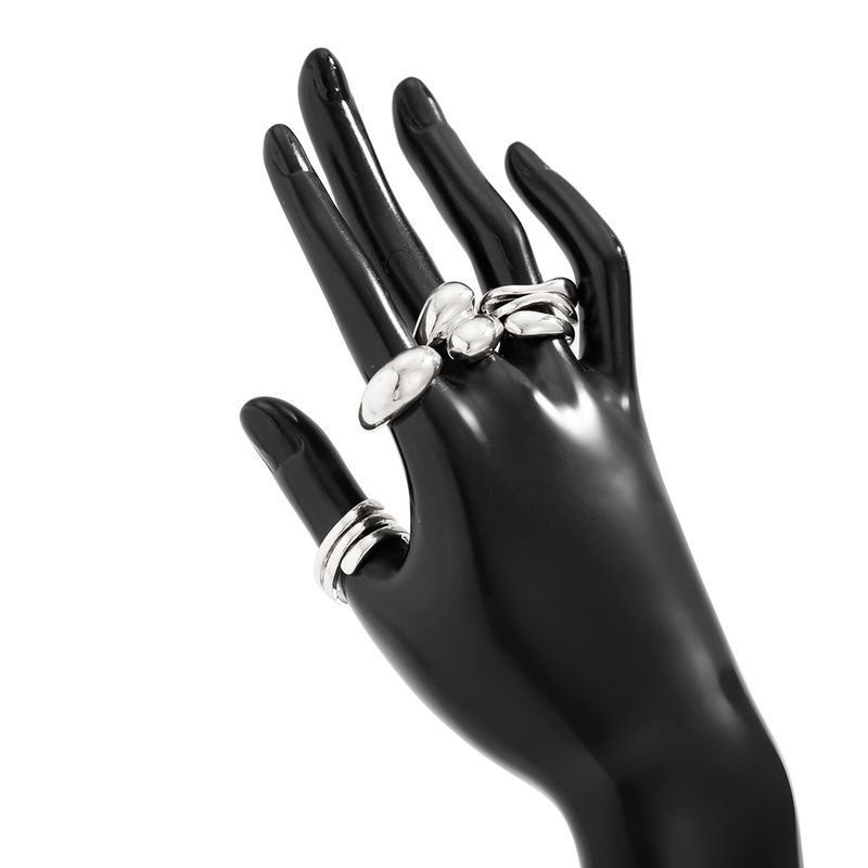 exaggerated Three Dimensional Striped Open Wide Versatile Cold Style Alloy Spring Bracelet Jewelry_voghion.com
