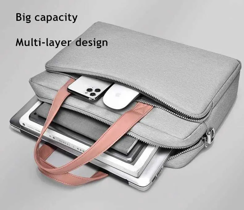 Geantă de laptop rezistentă la șocuri 14/15/16 inch geantă de mână servietă bărbat/doamnă husă de umăr pentru carte notebook tabletă PC Ba241107_voghion.com