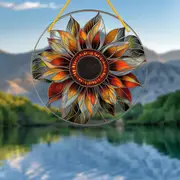 Acchiappasole a forma di girasole 20x20 cm - Graziosa decorazione da appendere in acrilico. Perfetta per pareti, finestre e verande. Un regalo creativo ideale per le feste._voghion.com