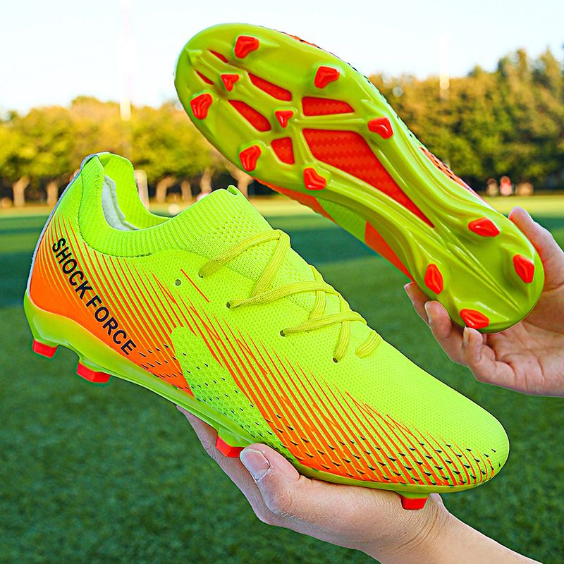 Soccer shoes Men's AG long spike broken nail student indoor artificial grass game training sneakers_voghion.com
