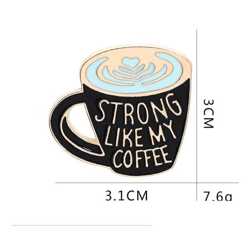 Spelden, spelden broches koffie emaille speld sterk als M minnaar tas revers kleding badge cadeau Shu16 drop leveren juweel_voghion.com
