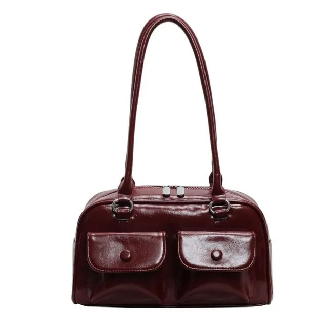 Borsa a tracolla in stile coreano, grande capacità, retrò, da ascella, casual, alla moda, in pelle, con doppia tasca, da viaggio_voghion.com