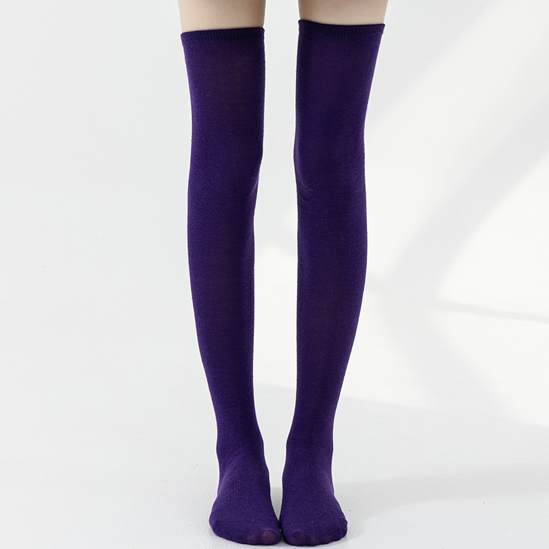 Calzini lunghi da donna sopra il ginocchio a righe colorate in bianco e nero per feste, per cosplay, anime, Natale e Halloween, a forma di gatto_voghion.com