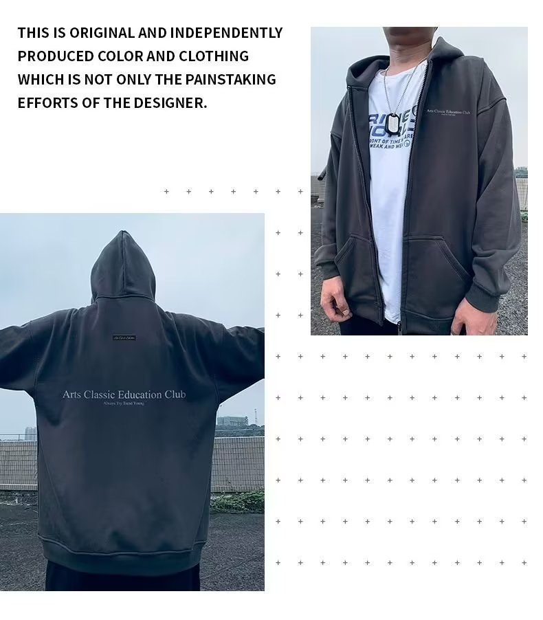 Neu Plus Größe Männer Mit Kapuze Fett Brief Mantel Zipper Pullover mit Plüsch Lose_voghion.com