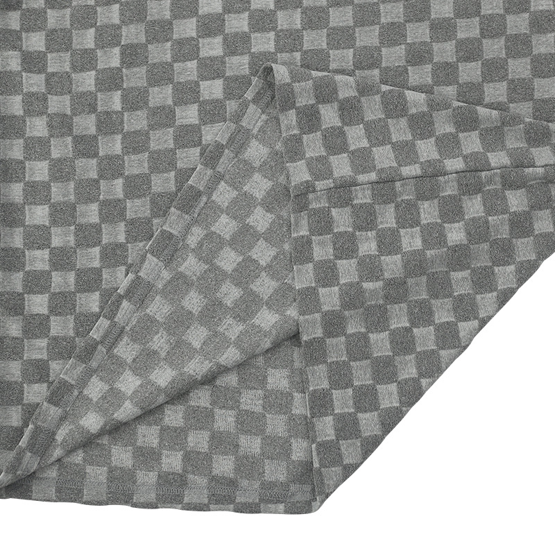 European And American Cross-border Oversize Trendy Men's Clothing Jacquard Checkerboard Spring And Summer Loose Sports And Leisure Two-piece Suit Men_voghion.com