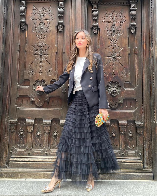 Women's new mesh skirt patchwork cake skirt_voghion.com
