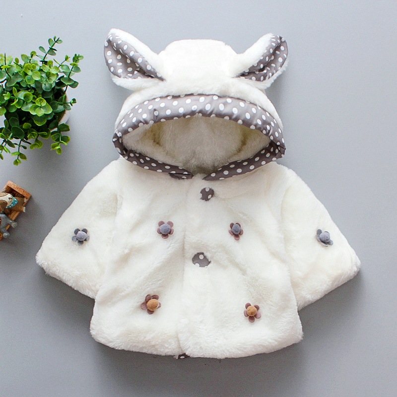 Winter Children's Warm Clothing Hooded Coat Cold Proof Cute Rabbit Ears Cloak for Girls_voghion.com