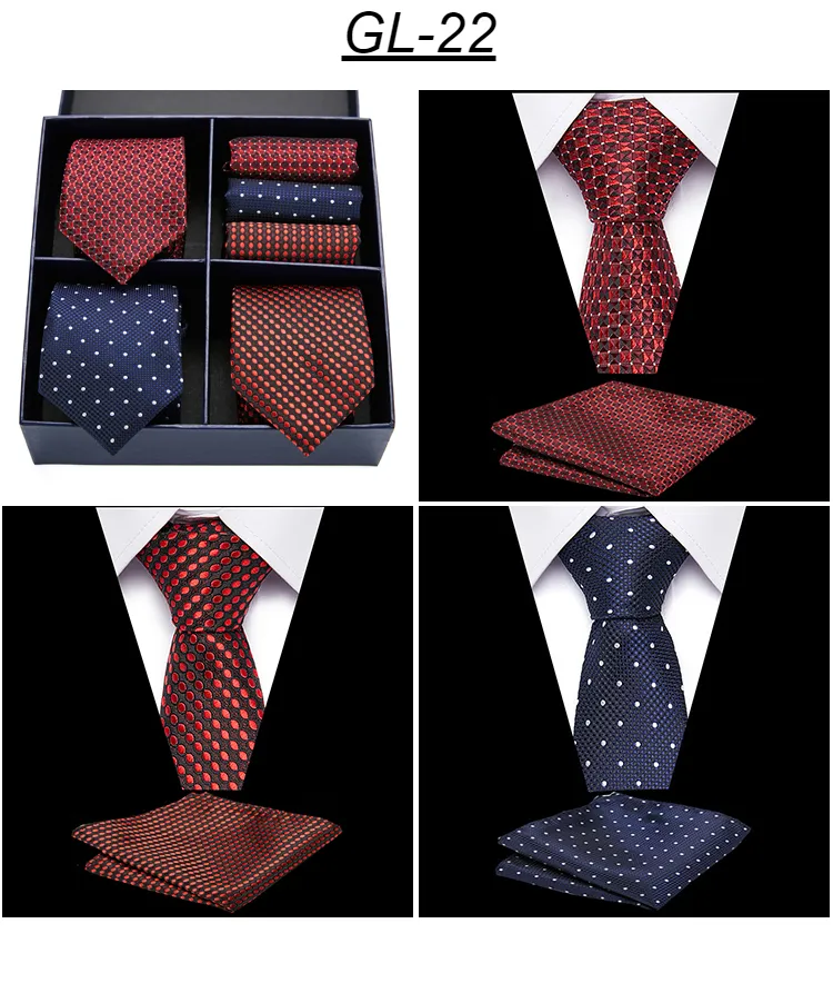 Rusetit Miesten Solmiosarja Klassinen 7,5 cm Solmio ja Keltainen Vihreä Musta Paisley Pocket Square Miehille Häät_voghion.com